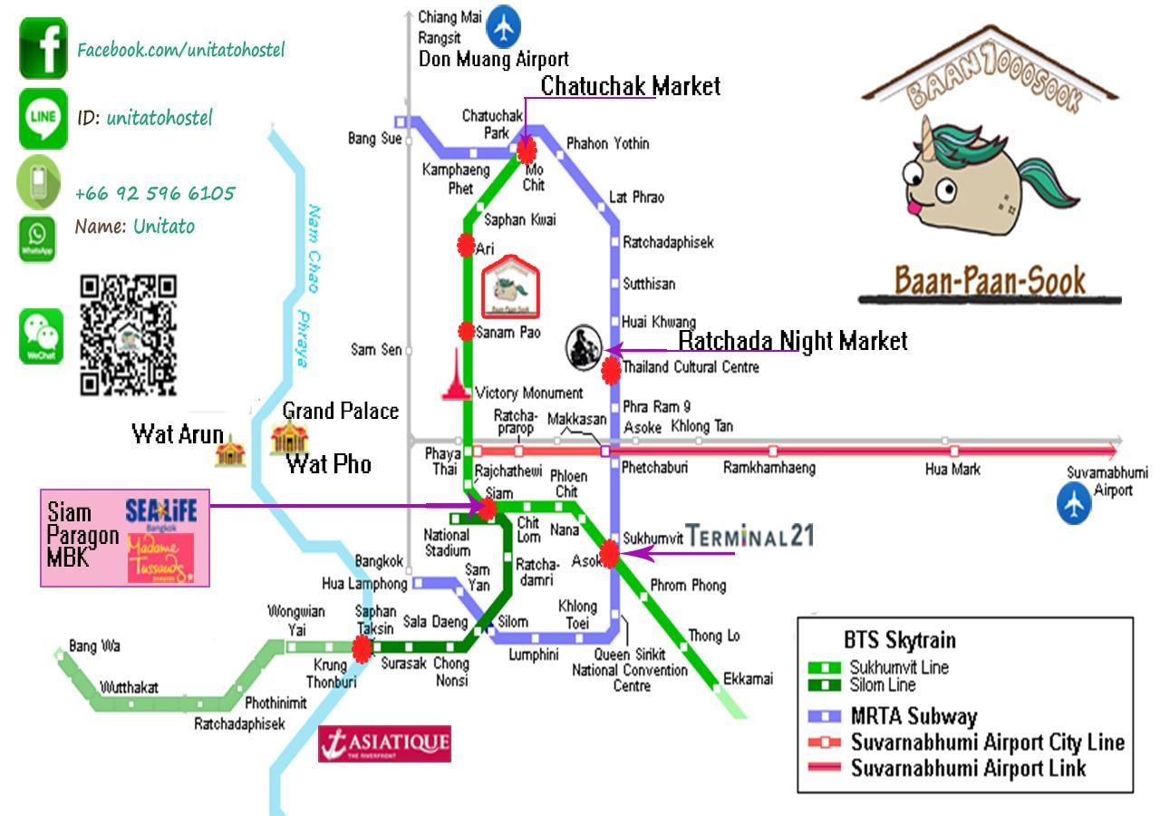 Hostel Baan Paan Sook Unitato Bangkok Zewnętrze zdjęcie